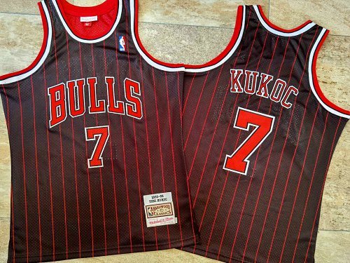 NBA Chicago Bulls #7 Kukoc Red M&N Jersey