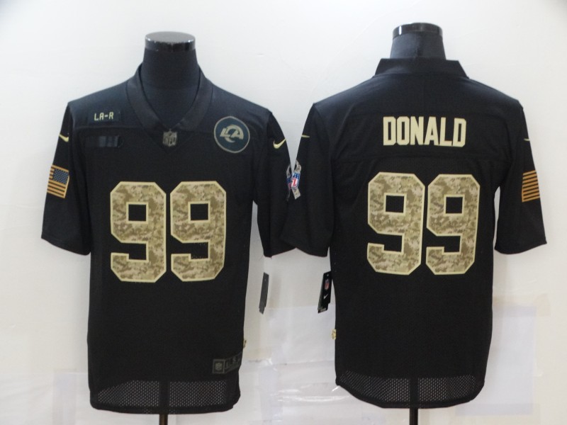NFL Los Angeles Rams #99 Donald Black Salute to Service Jersey
