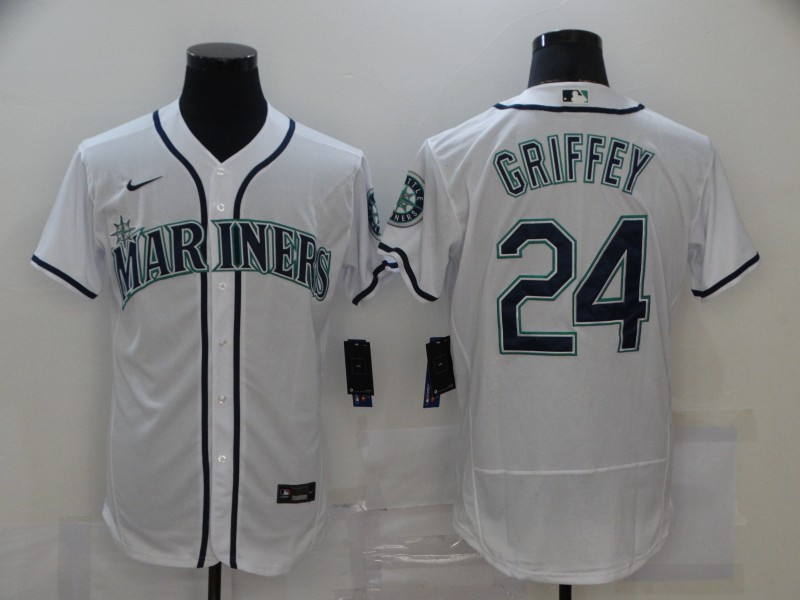MLB Seattle Mariners #24 Griffey White Elite Jersey