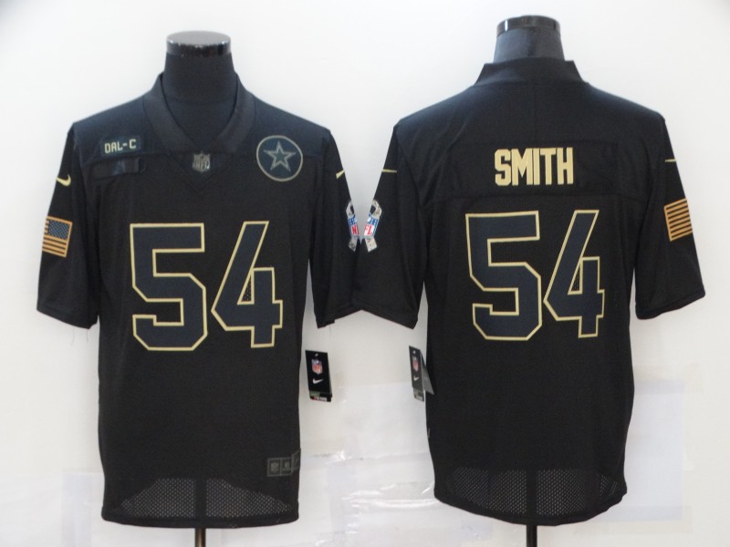 NFL Dallas Cowboys #54 Smith Black Salute to Service Jersey