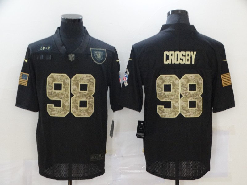 NFL Oakland Raiders #98 Crosby Black Salute to Service Jersey