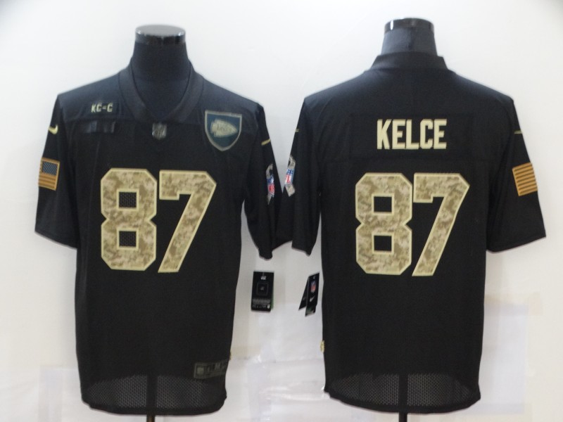 NFL Kansas City Chiefs #87 Kelce Salute to Service Black Jersey