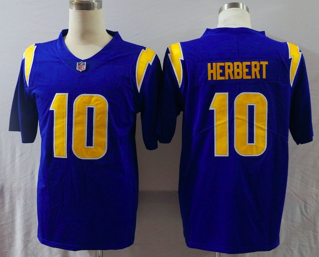 NFL San Diego Chargers #10 Herbert Blue Vapor Limited Jersey