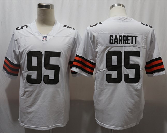 NFL Cleveland Browns #95 Garrett Vapor Limited White Jersey