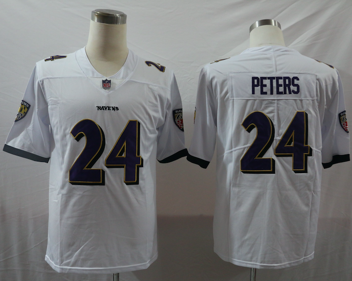 NFL Baltimore Ravens #24 Peters White Vapor Limited Jersey