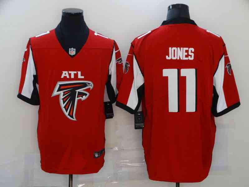 NFL Atlanta Falcons #11 Jones Team Logo Red Limited Jersey