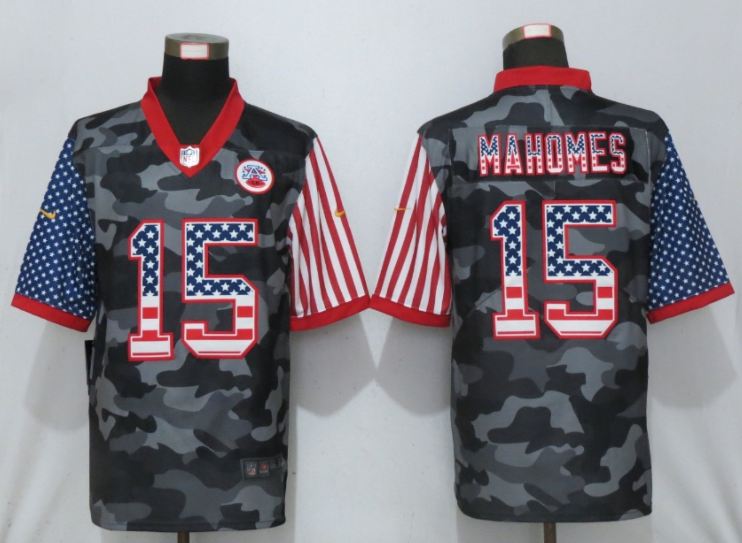 NFL Kansas City Chiefs #15 Mahomes Camo Salute to Service Limited Jersey
