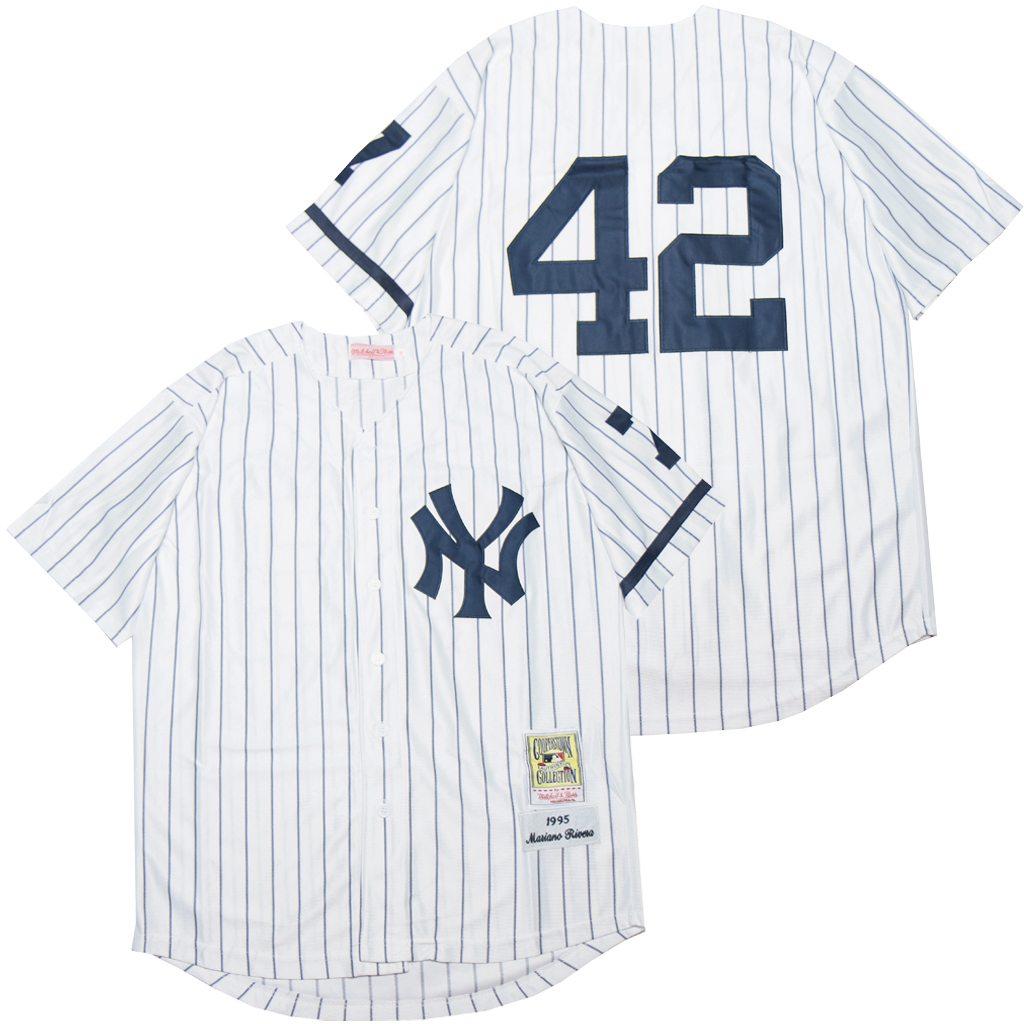MLB New York Yankees #42 Grey 1995 Throwback Jersey