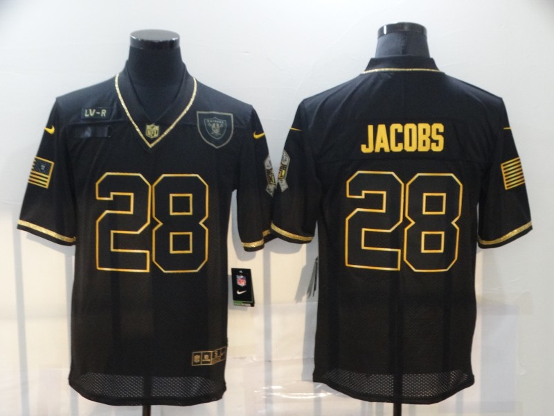 NFL Oakland Raiders #28 Jacobs Black Salute to Service Jersey