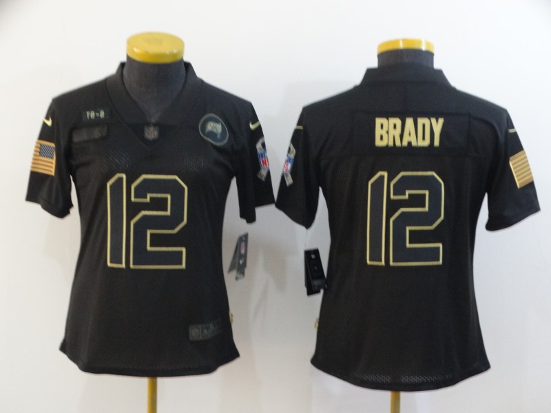 Womens NFL Tampa Bay Buccaneers #12 Brady Salute to Service Jersey