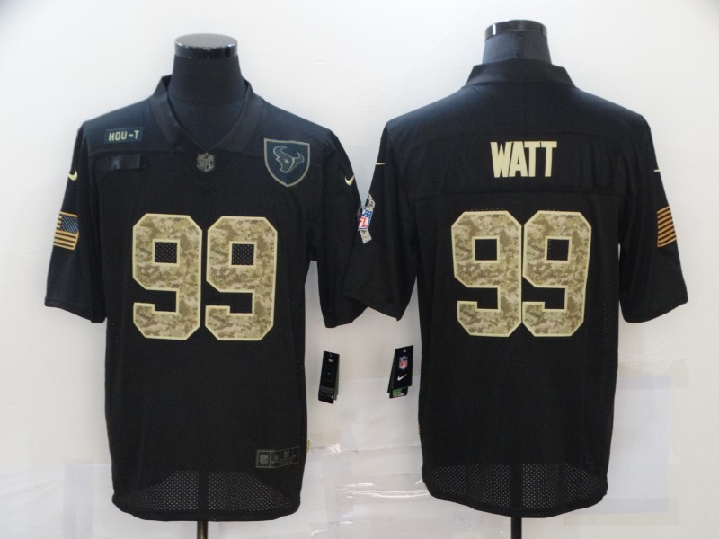 NFL Houston Texans #99 Watt Black Salute to Service Jersey