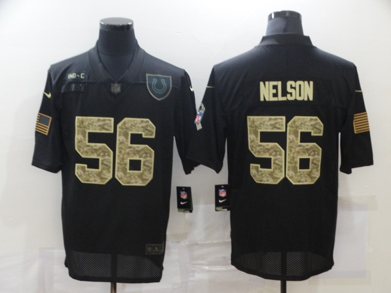 NFL Indianapolis Colts #56 Nelson  Black Salute to Service Jersey
