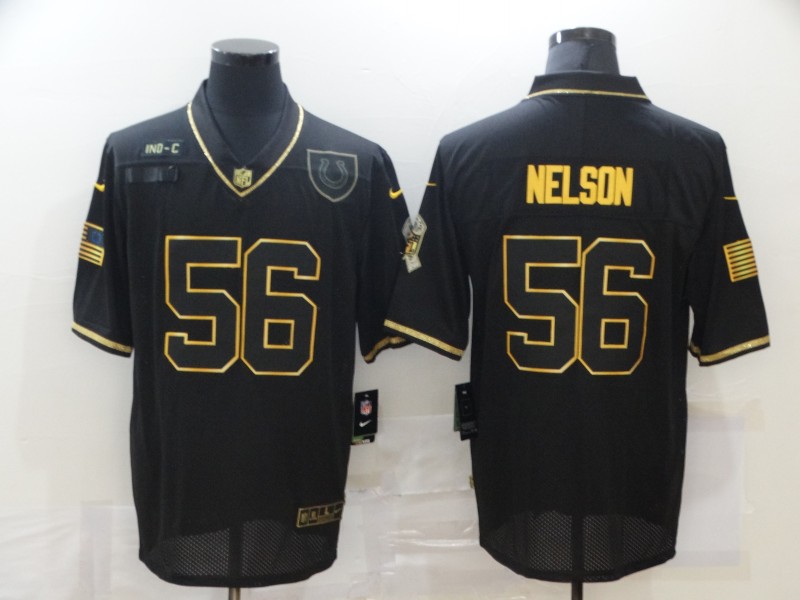 NFL Indianapolis Colts #56 Nelson Black Salute to Service Jersey