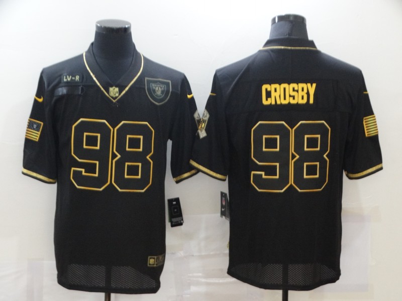 NFL Oakland Raiders #98 Crosby Black Salute to Service Jersey