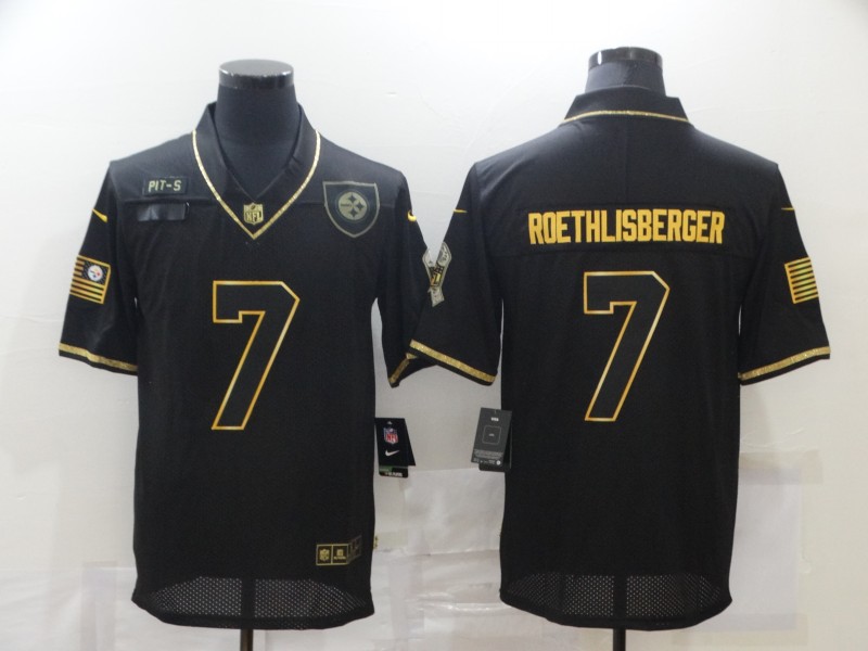 NFL Pittsburgh Steelers #7 Roethlisberger Black Salute to Service Jersey