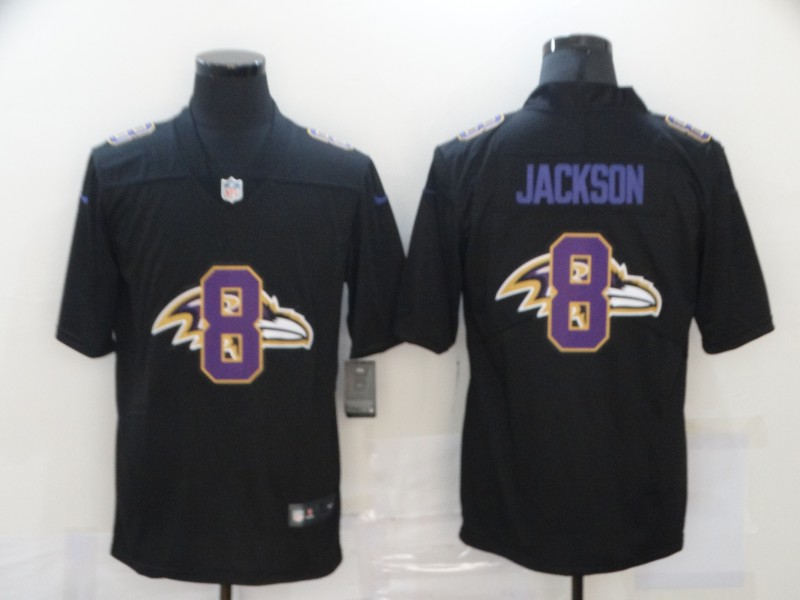 NFL Baltimore Ravens #8 Jackson Black Shadow Limited Jersey