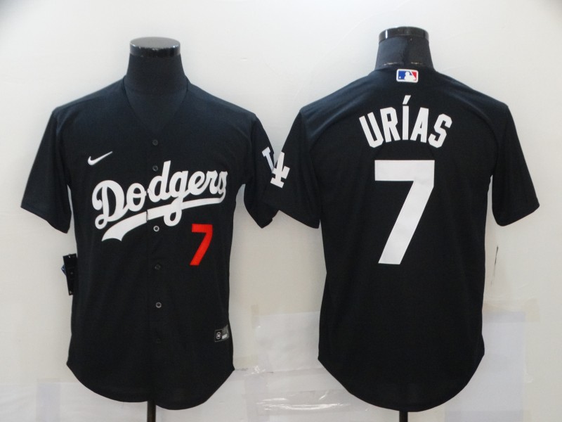 Nike MLB Los Angeles Dodgers #7 Urias Black Game Jersey