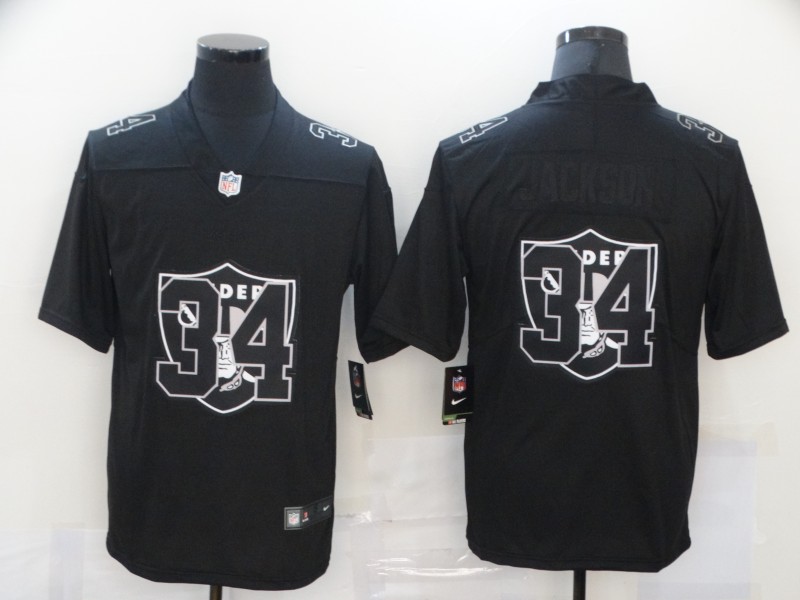 NFL Oakland Raiders #34 Jackson Black Shadow Limited Jersey