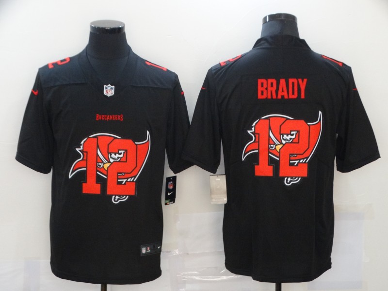 NFL Tampa Bay Buccaneers #12 Brady Black Shadow Limited Jersey
