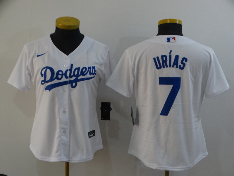 Womens MLB Los Angeles Dodgers #7 Urias White Jersey