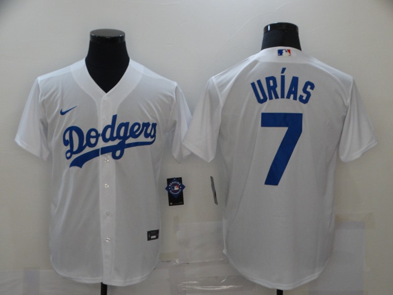 Nike MLB Los Angeles Dodgers #7 Urias White Game Jersey