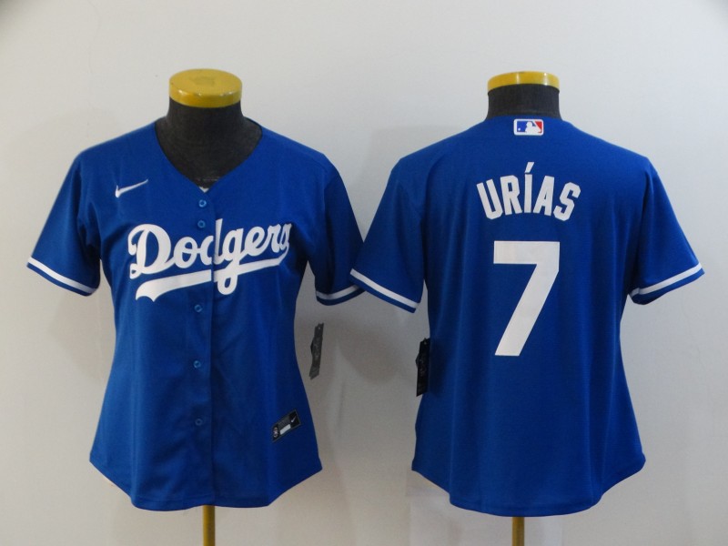 Womens MLB Los Angeles Dodgers #7 Urias Blue Jersey