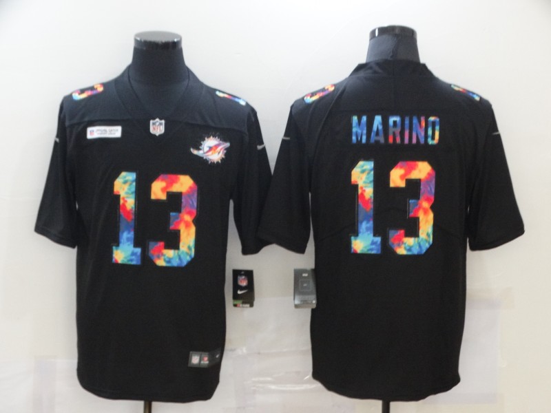NFL Maimi Dolphins #13 Marino Black Rainbow Jersey