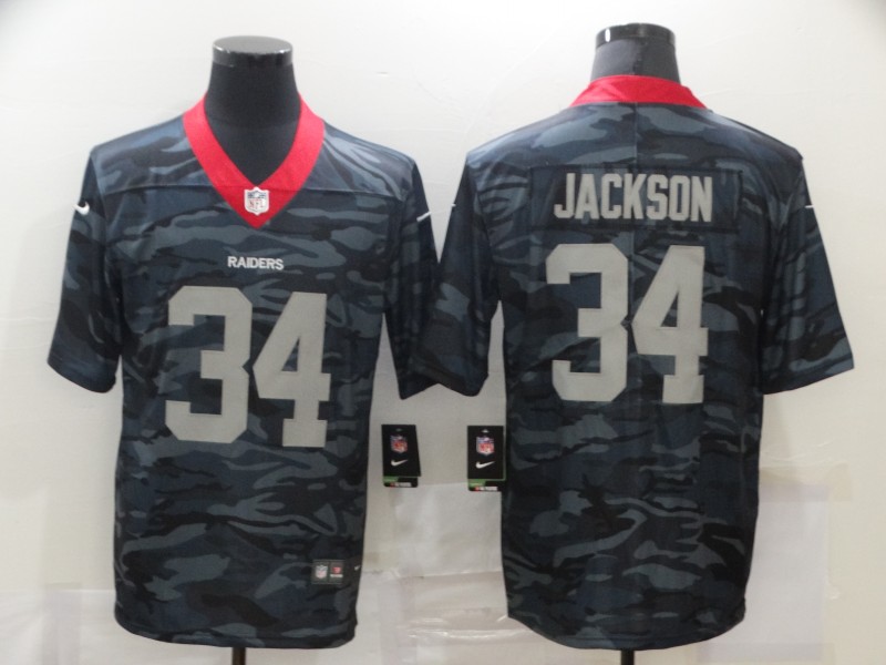 NFL Oakland Raiders #34 Jackson Camo Flag Jersey