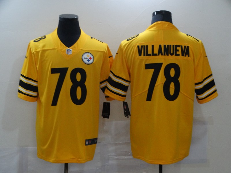 NFL Pittsburgh Steelers #78 Villanueva Pullover Yellow Jersey