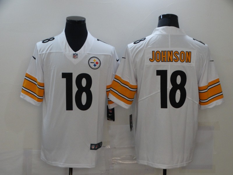 NFL Pittsburgh Steelers #18 Johnson White Vapor Limited Jersey