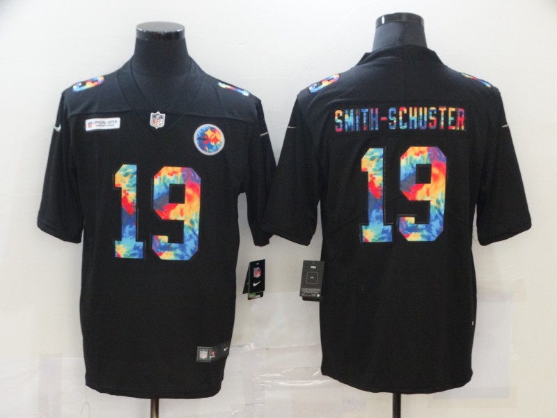 NFL Pittsburgh Steelers #19 Smith-Schuster Black Rainbow Jersey