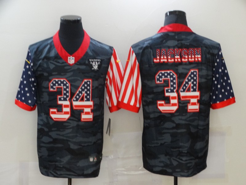 NFL Oakland Raiders #34 Jackson Camo Flag Limited Jersey