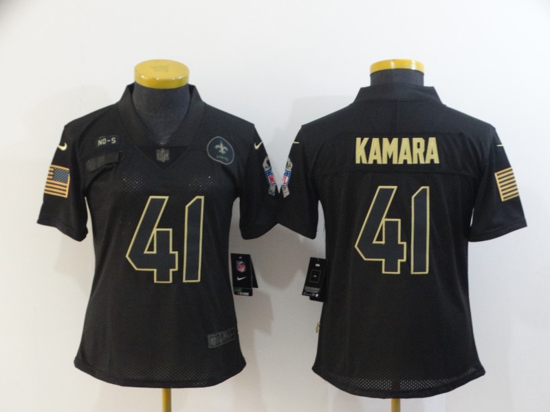 Womens NFL New Orleans Saints #41 Kamara Black Jersey