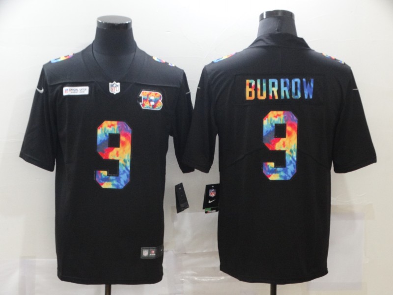 NFL Cincinnati Bengals #9 Burrow Rainbow Limited Jersey