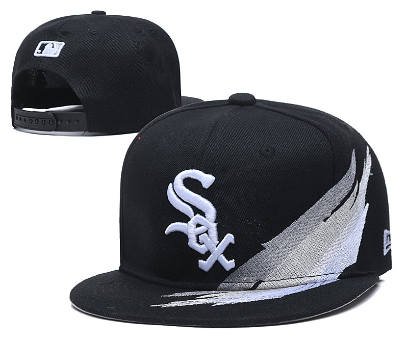 MLB Chicago White Sox Black  Snapback Hats--YD