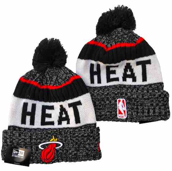 NBA Miami Heat Black White Beanie--YD