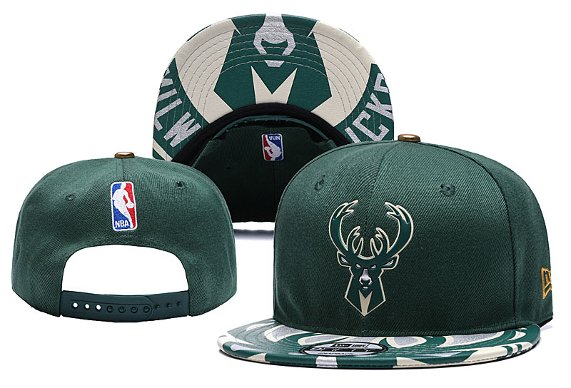 NBA Milwaukee Bucks Green Snapback Hats--YD