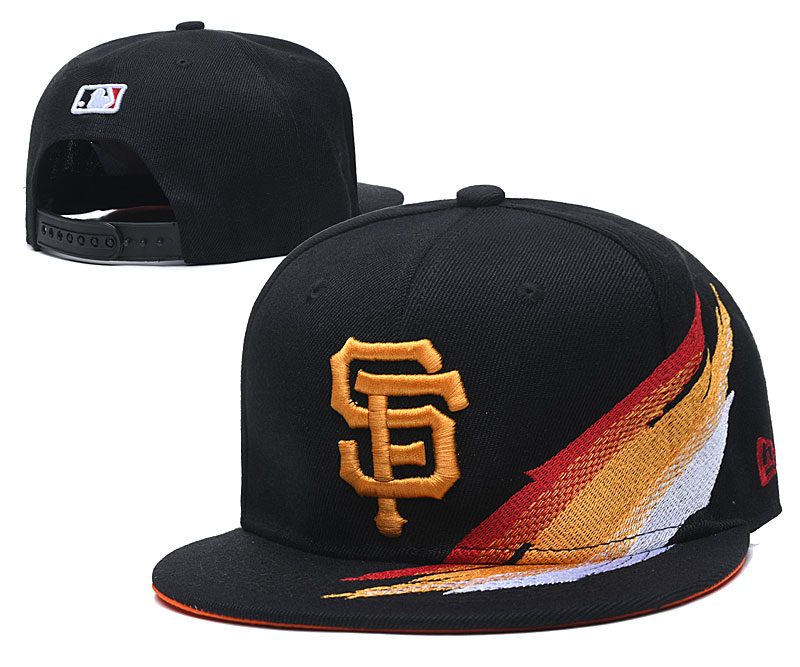 MLB San Francisco Giants Black Snapback Hats--YD