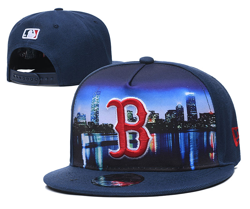 MLB Boston Red Sox Blue Snapback Hats--YD