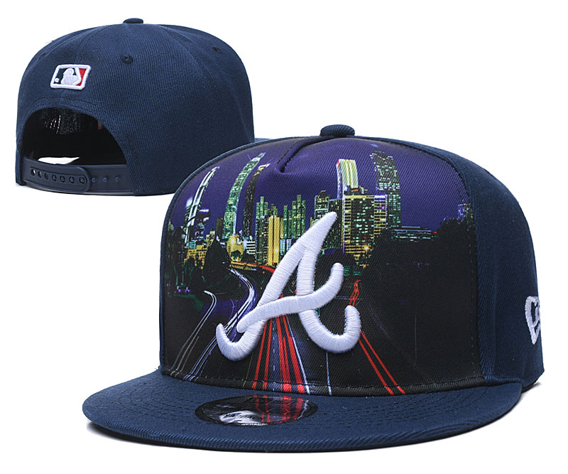 MLB Atlanta Braves Blue Snapback Hats--YD