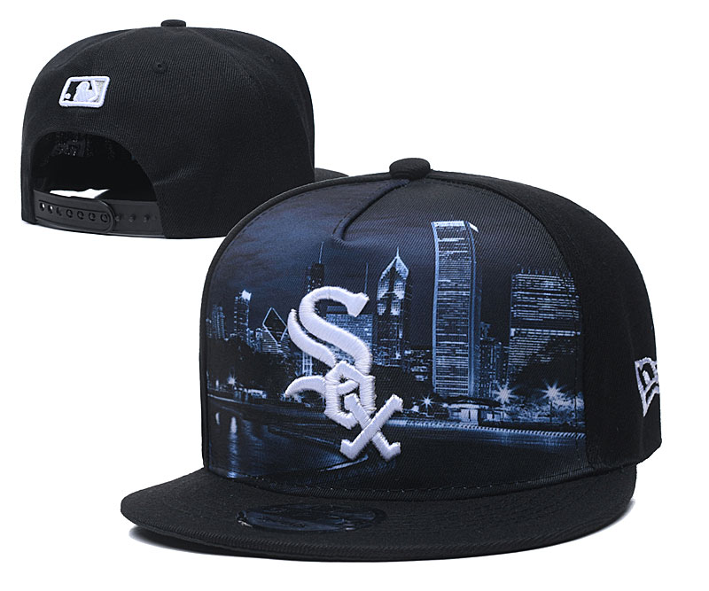 MLB Chicago White Sox Black Snapback Hats--YD