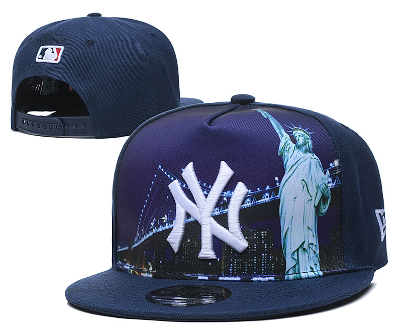 MLB New York Yankees Blue Snapback Hats--YD