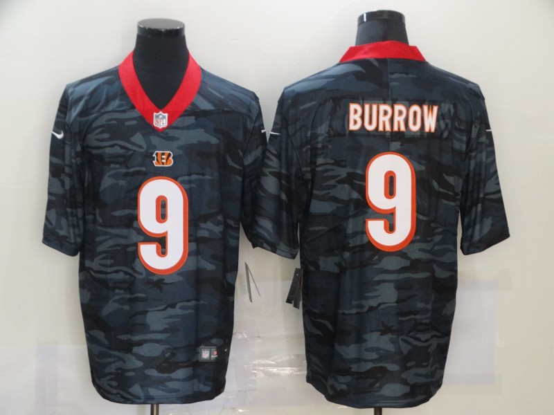 NFL Cincinnati Bengals #9 Burrow Camo Limited Jersey