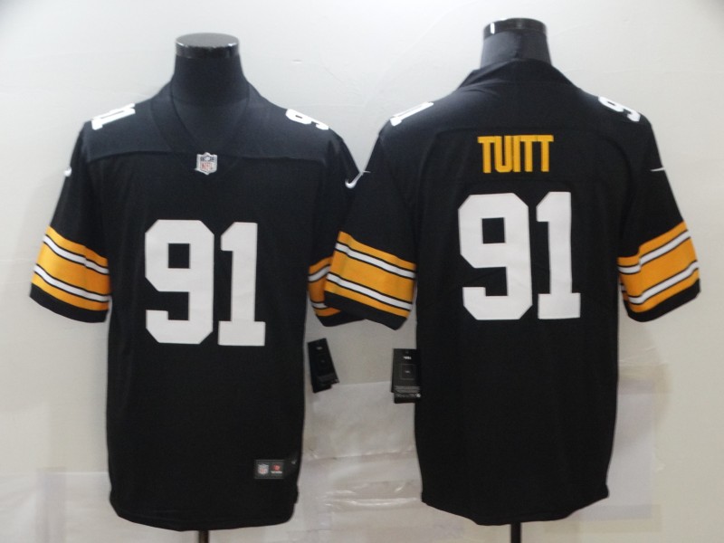 NFL Pittsburgh Steelers #91 Tuitt Black Vapor Limited Jersey