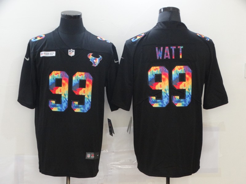 NFL Houston Texans #99 Watt Black Rainbow Jersey