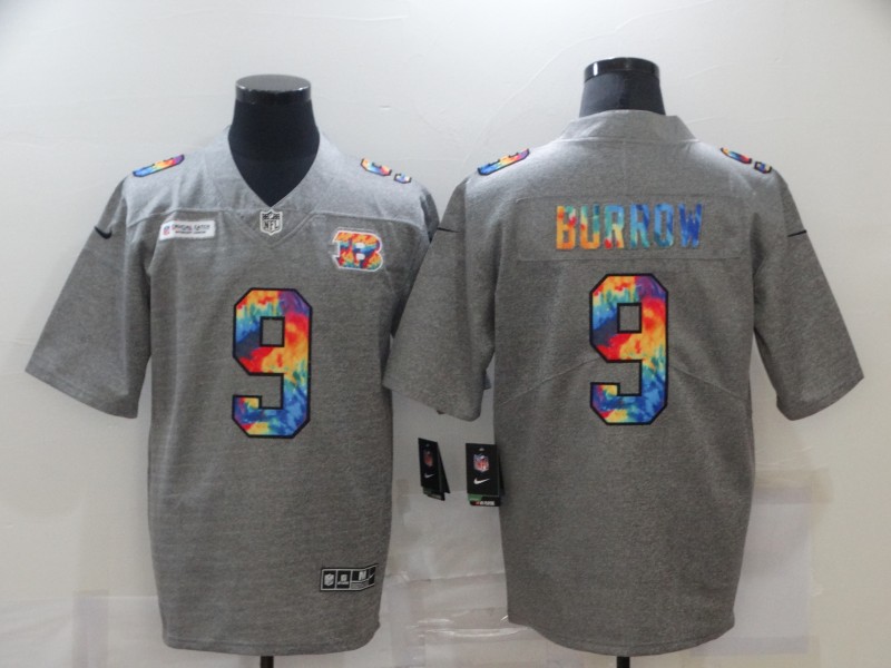 NFL Cincinnati Bengals #9 Burrow Grey Limited Jersey