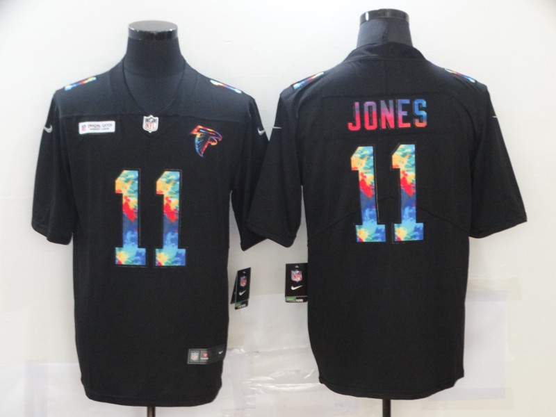 NFL Atlanta Falcons #11 Jones Black Rainbow Limited Jersey