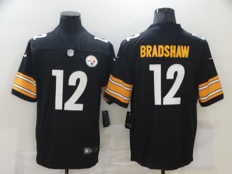 NFL Pittsburgh Steelers #12 Bradshaw Black Vapor Limited Jersey