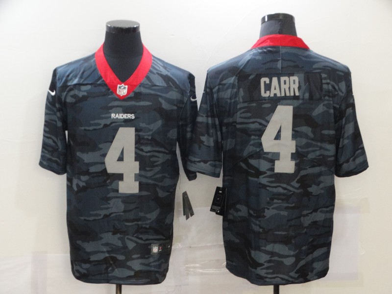 NFL Oakland Raiders #4 Carr Camo Flag Jersey