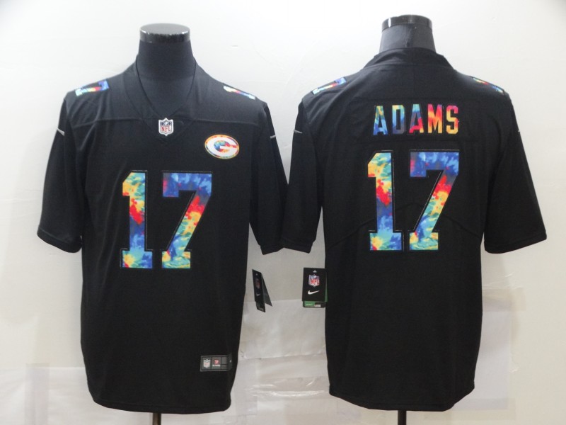 NFL Green Bay Packers #17 Adams Black Rainbow Limited Jersey